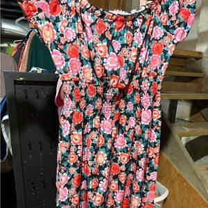 Floral Kids Dress - Pink and Green